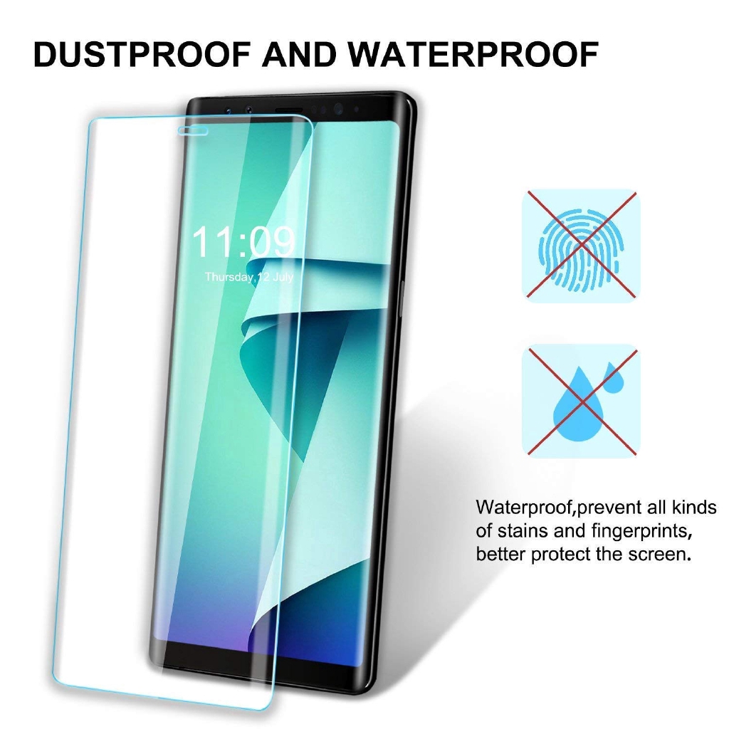 2pcs Samsung Galaxy Note 9pelindung Layar Tempered Glass Melengkung 3D Premium