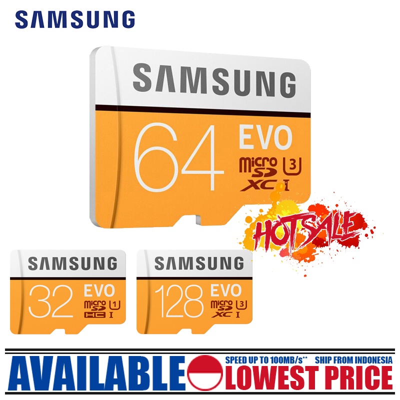 【100% ORI】SAM Kartu Micro SD Kartu TF 16 GB/32 GB/64 GB/128 GB/256 GB/512 GB Kartu Memori Max 100 M/