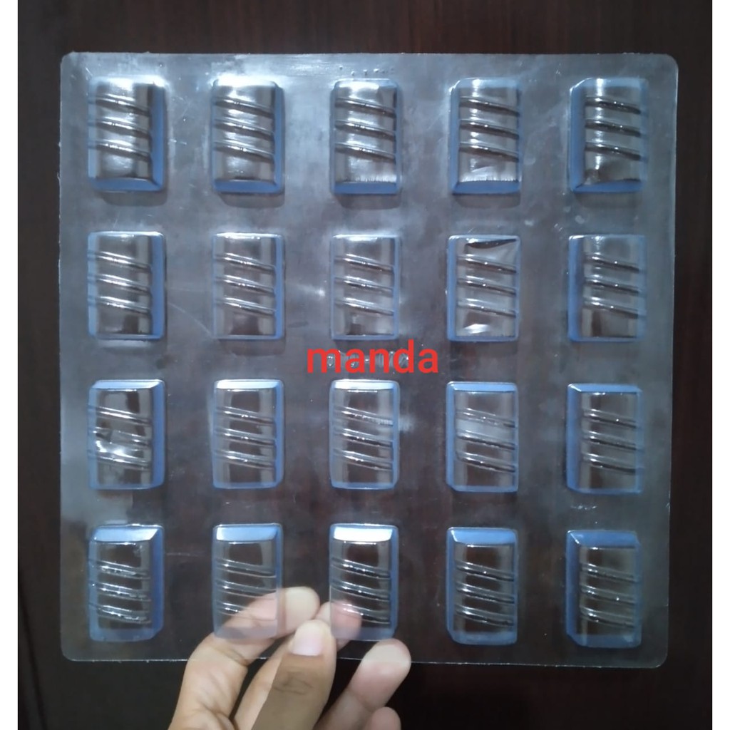 mika cetakan coklat fondant puding bentuk kotak bar km 016