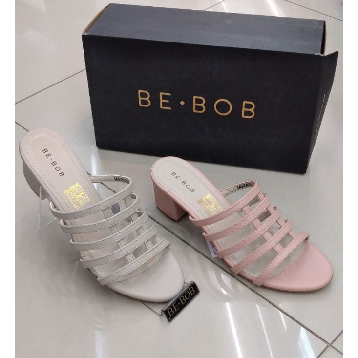Sandal Wanita Casual Be-bob Hak Kotak Tinggi 5cm Warna Cantik