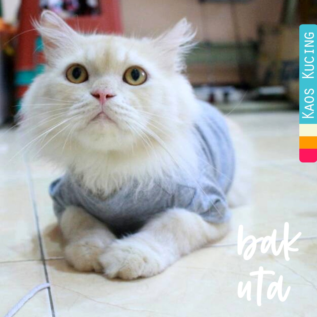 Kaos turtleneck warna abu-abu untuk kucing dan anjing / baju kucing murah meriah size S M L XL