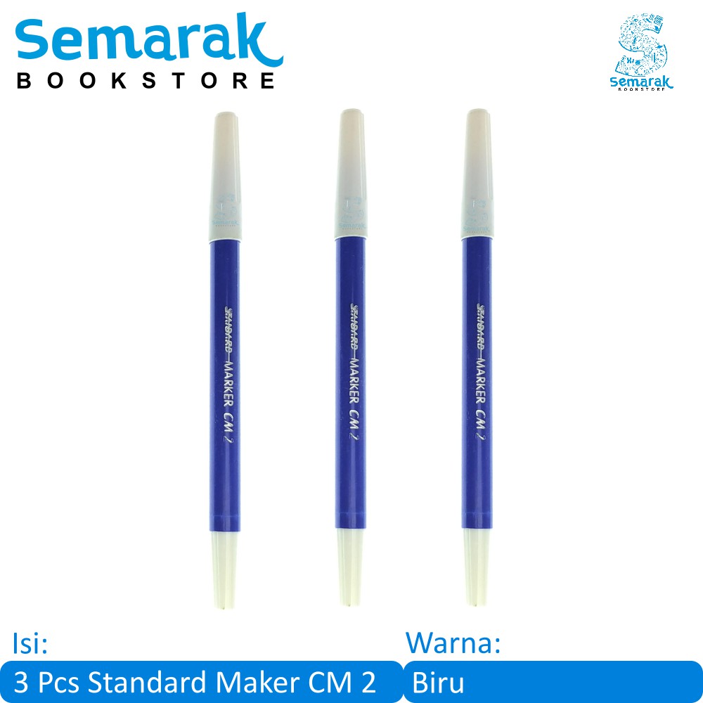 

Standard Marker CM 2 Spidol Warna - Biru [3 Pcs]