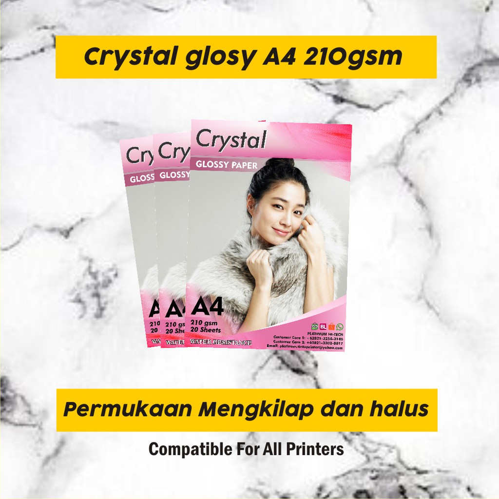 

Crystal Glossy Paper A4 210gsm