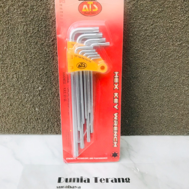 Kunci L Set Torx Key ATS 9 Pcs Panjang Bintang - L Torx Key Long 9pcs