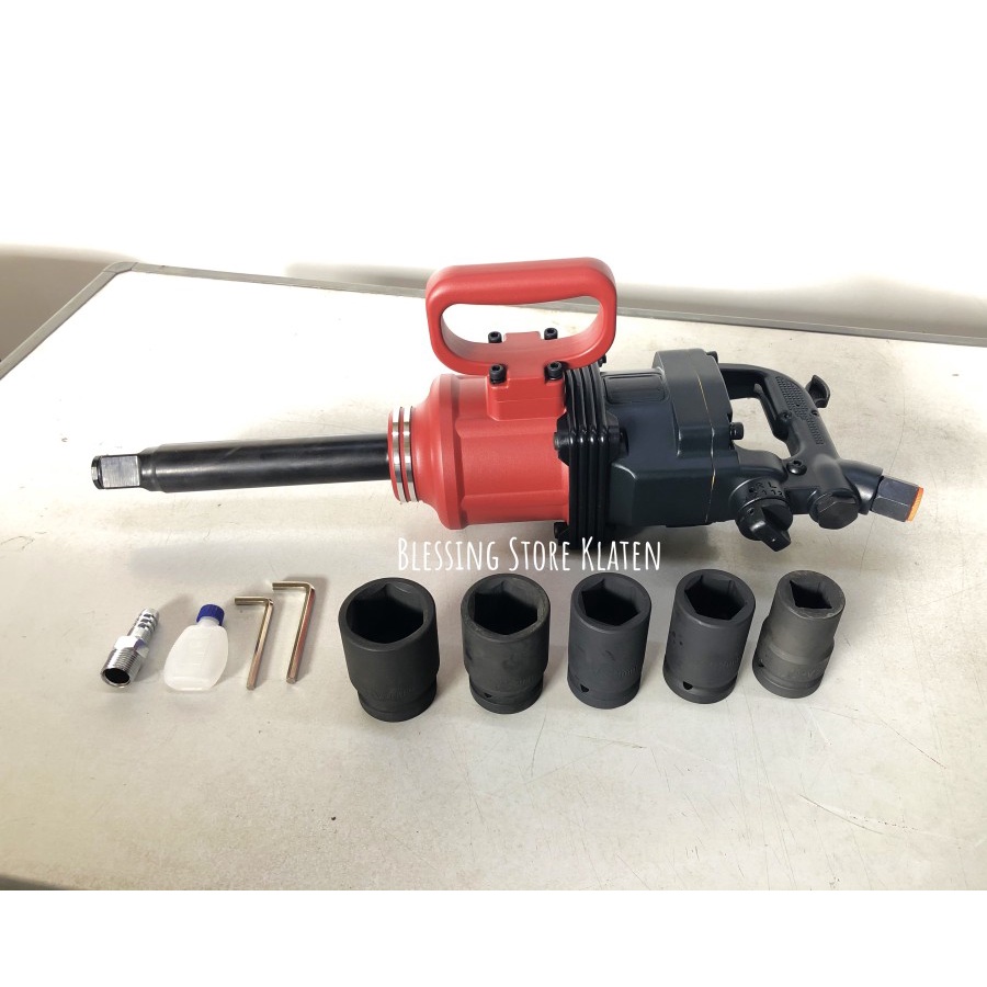 AIR IMPACT WRENCH 1 INCH/ALAT BUKA / BOR ANGIN BAN MOBIL TRUK 5 SOCKET