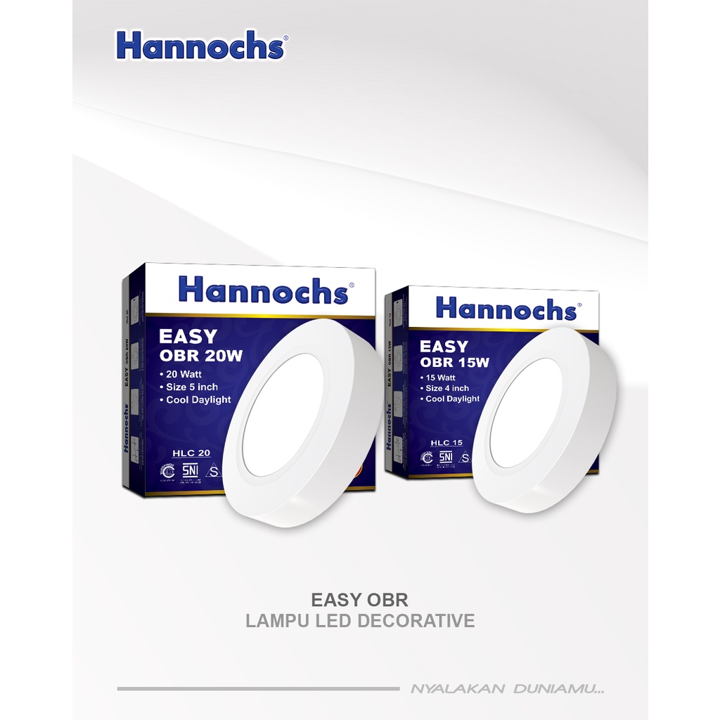 Lampu Ceiling Led OB TIMBUL BULAT Easy Hannochs OBR 20w 20 Watt