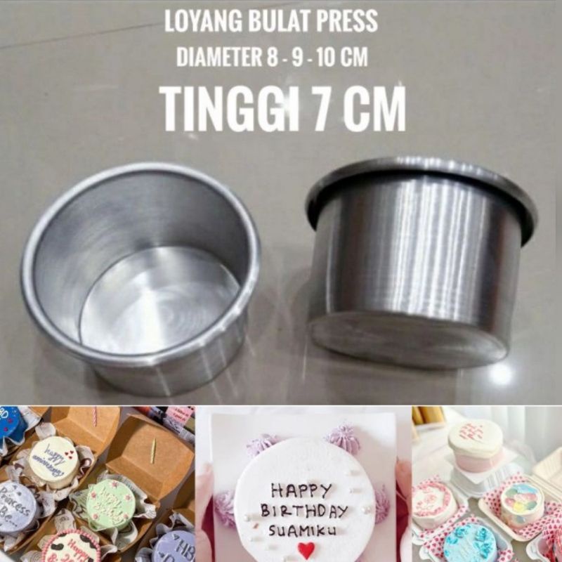 Loyang kue bulat mini press Loyang cetakan bento cake Loyang korean mini cake