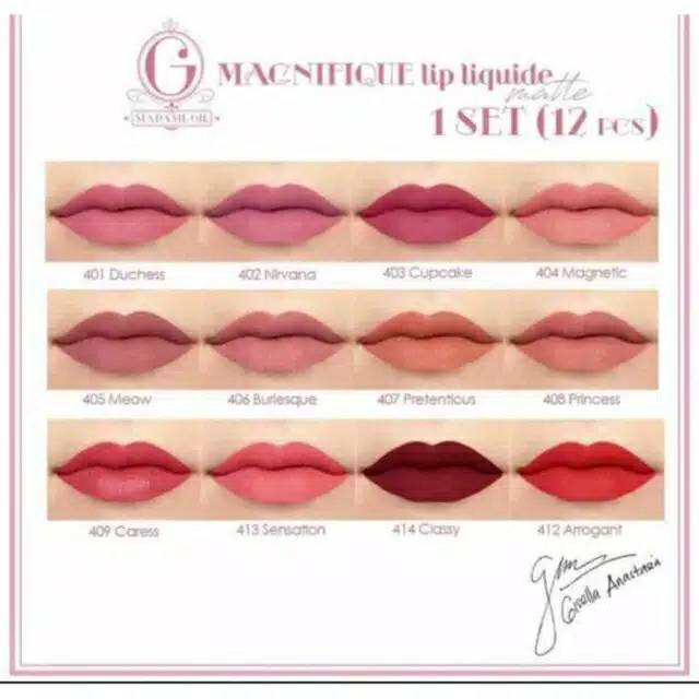 Madame Gie Magnifique Lip Liquide Matte Original/Madame Gie Lip Matte/Lip Cream Madame Gie