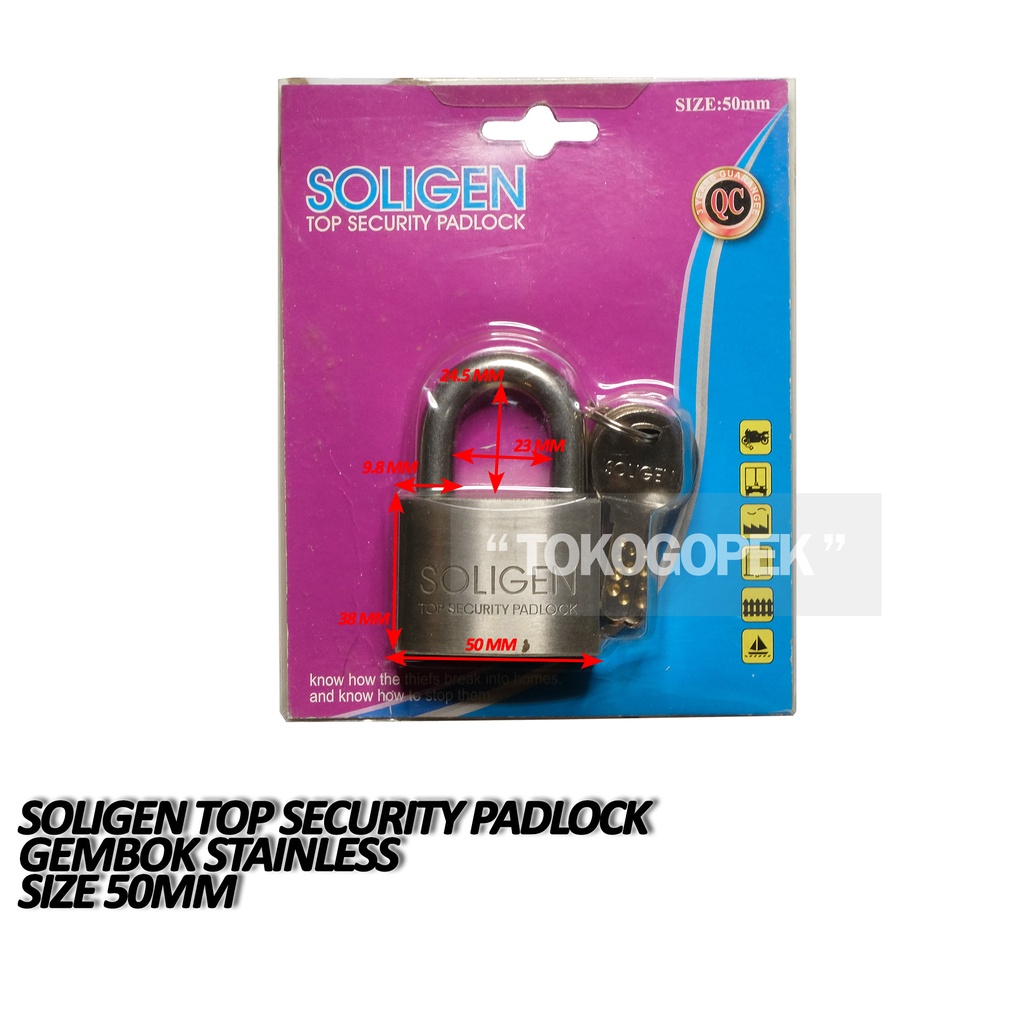 SOLIGEN GEMBOK STAINLESS SUS 304 50MM COMPUTER KEY