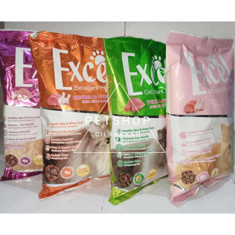 Makanan kucing excel catfood promo all variant kemasan 500gr | makanan kucing dryfood excel promo