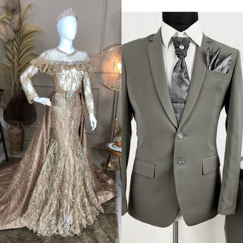 COUPLE TERLARIS GAUN DRESS WEDDING /BAJU PENGANTIN COUPLE/KEBAYA PENGANTIN BEREKOR/GAUN SLIM MEWAH/BAJU PENGANTIN MODERN