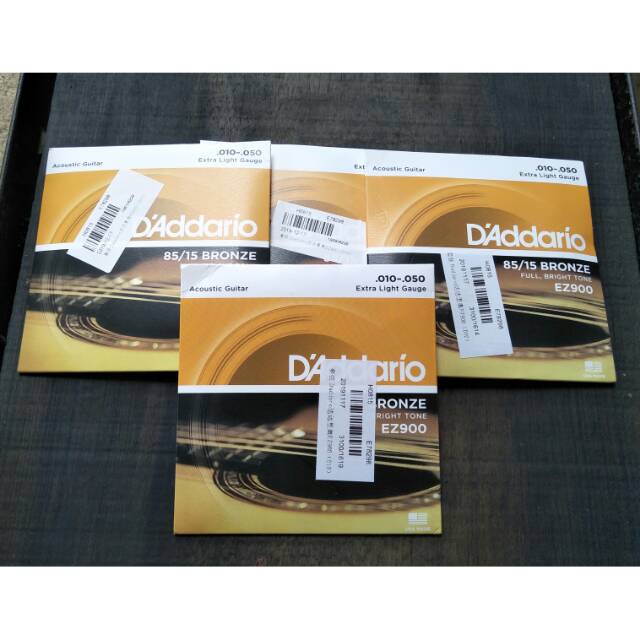 Senar D'addario Bronze EZ900 ukuran 0.10 inch dan EZ890 0.09 inch