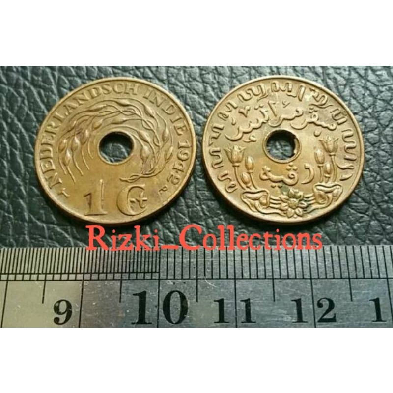 uang kuno KOIN 1 CENT BOLONG NEDERLANDSCH INDIE
