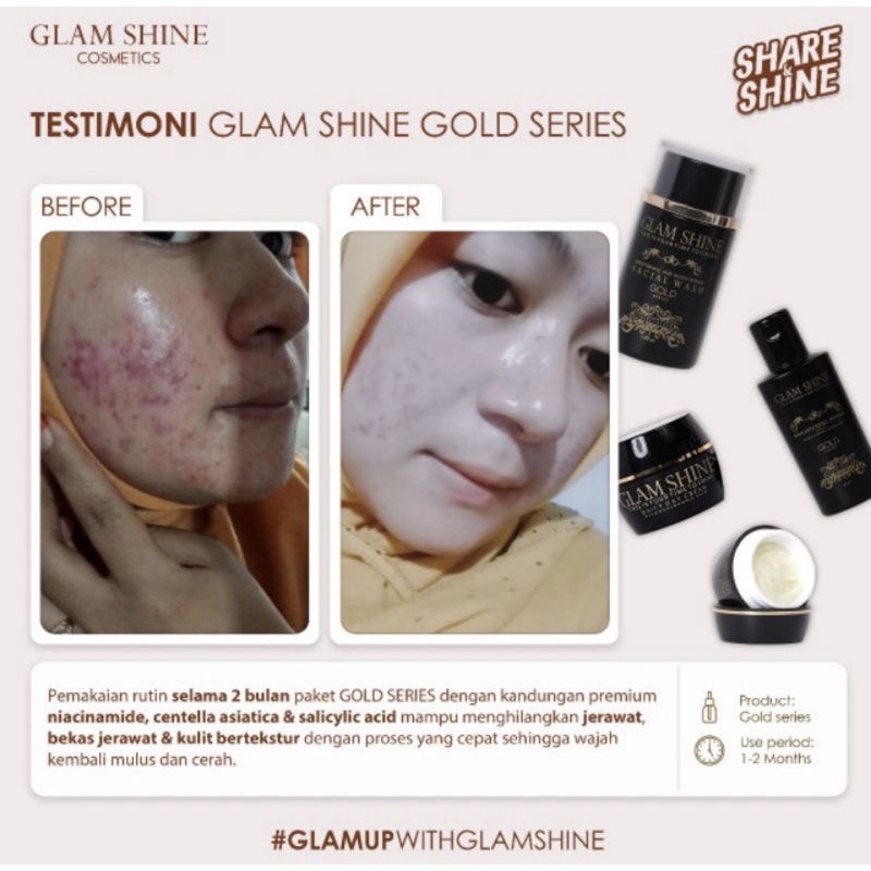 【Official Outlet】 GLAMSHINE COSMETIC - SKINCARE BODYCARE WHITENING ACNE GLOWING BPOM ORIGINAL