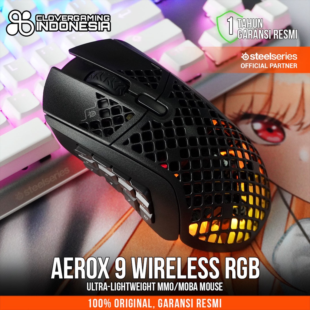 Steelseries Aerox 9 Wireless RGB - Ultra Lightweight Gaming Mouse