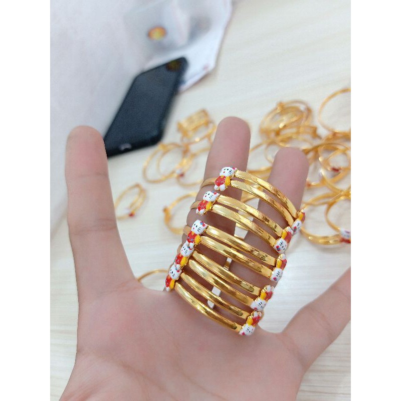 GELANG PERAK ANAK SLOT HELLO KITTY 925 SILVER LAPIS MAS KUNING ASLI