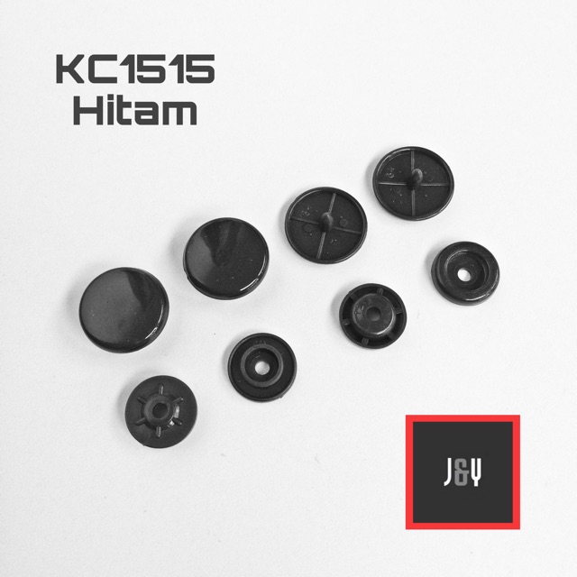 Kancing cetet snapp button 15 mm plastik kode 1515 hitam