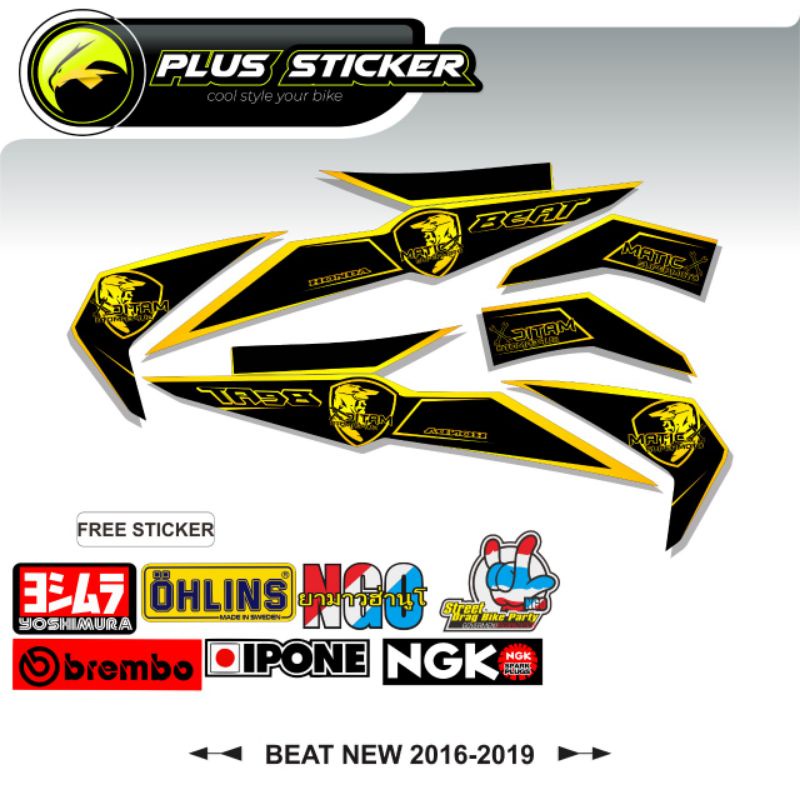 Stripping Variasi Honda Beat new esp/Beat 2016-2019 Motif Supermoto