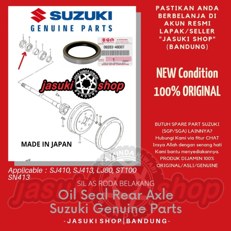 Oil Seal Front Rear Axle Sil As Roda Belakang Suzuki LJ80 Jimny Jangkrik Super Carry 1.0 ST100 Extra