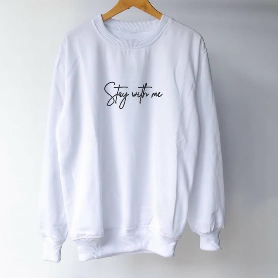 NJO sweater kerah tinggi pria xxl crewneck pria murah keren putih jumbo suwiter pria distro original