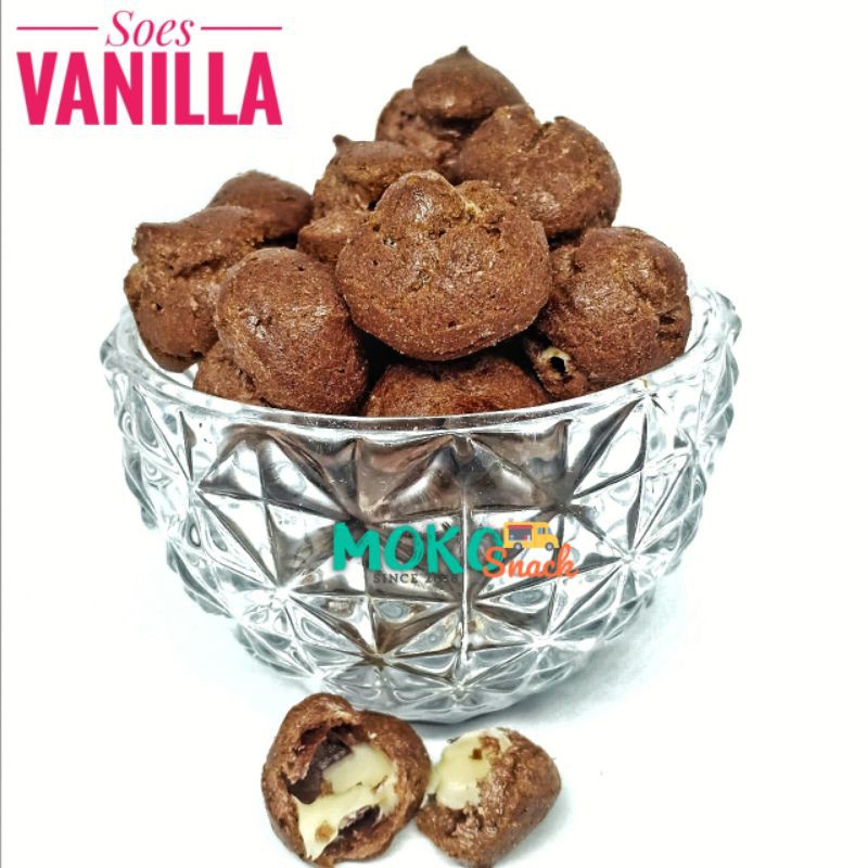 

Snack Cemilan soes vanilla lumer 1/4 kg