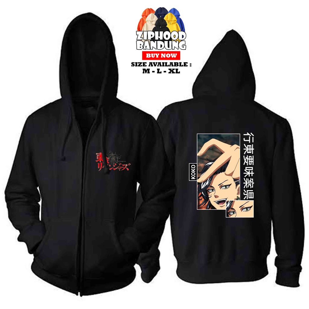 Jaket Zipper Hoodie Dewasa Hajime Kokonoi - Kaos Anime Tokyo Revengers 686 - ZIPHOOD BANDUNG