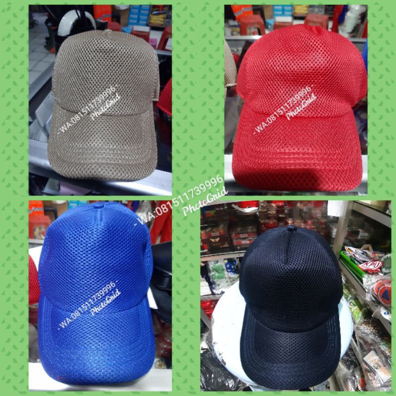 topi polos merah#cream#biru#dongker
