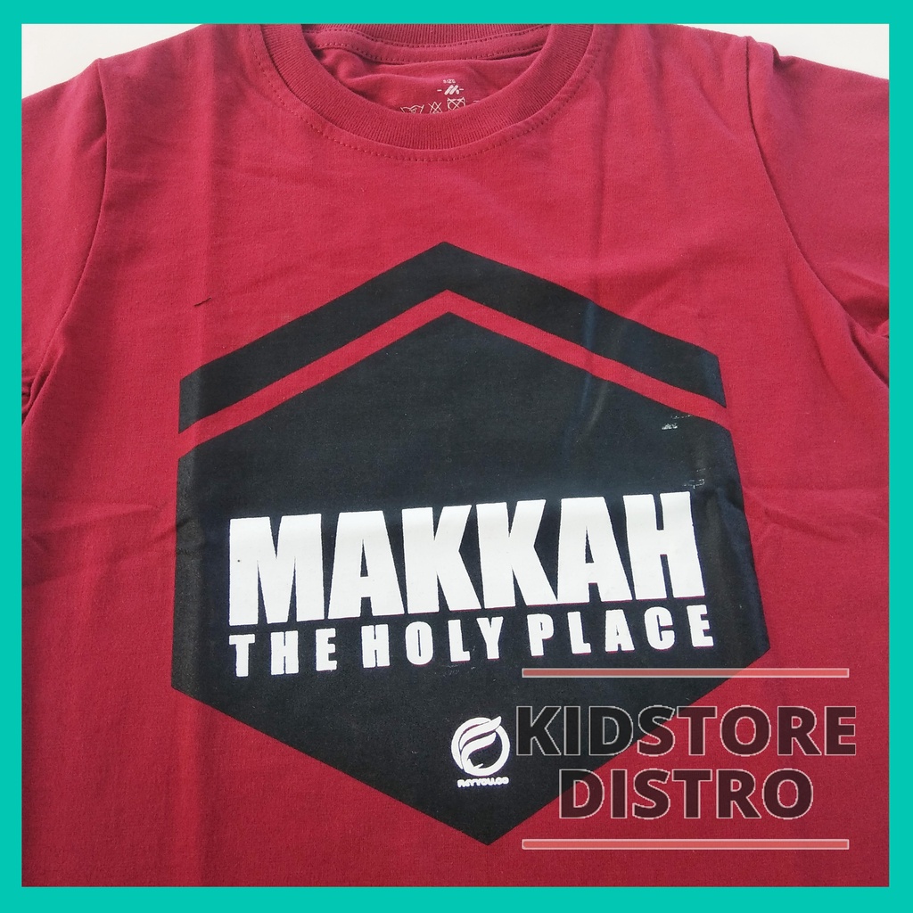 Baju Kaos Anak Distro / Kaos Anak Islami / Baju Anak Muslim Motif Makkah / Kaos Anak Dakwah / Kaos Anak Khalifah / Baju Anak Sahabat Nabi / Kaos Anak islam