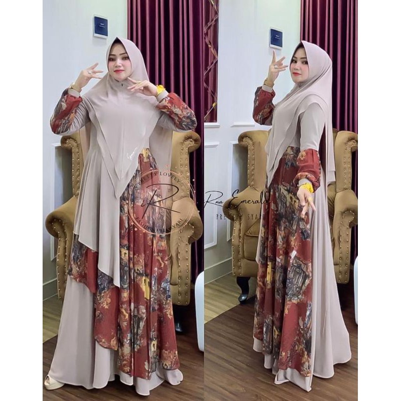 gamis Syar'i ORI HK/Irna baju lebaran terbaru