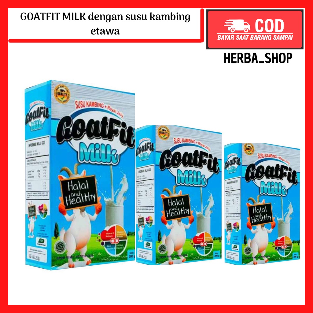 

Susu Kambing Etawa GOATFIT PUTIH SACHET Milk ORIGINAL/ Goat Fit 200 gr