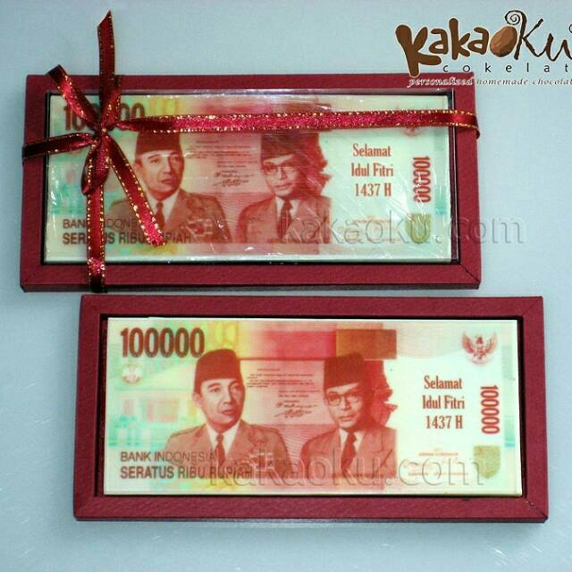 

Cokelat uang ukuran asli (harga tercantum utk 6 pcs)