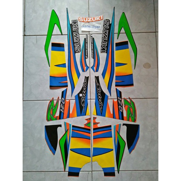 READY TERMURAH   striping satria lumba hitam orange 2004