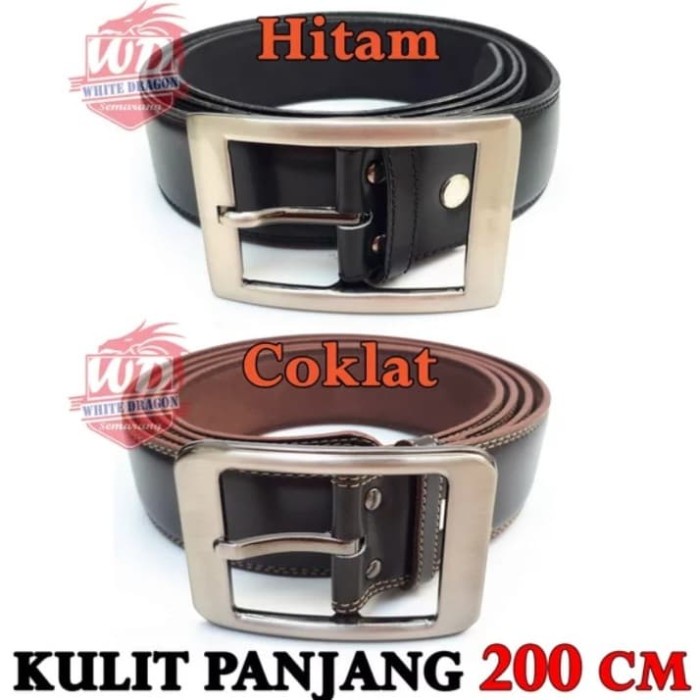 sabuk kulit belt ikat pinggang pria jumbo hitam coklat panjang 200 cm