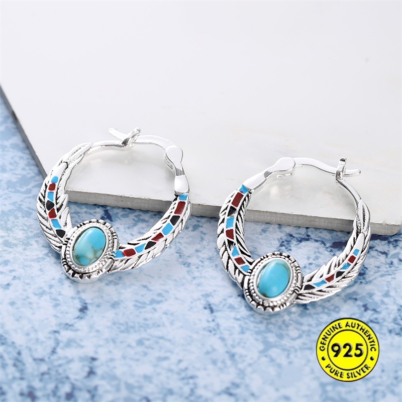 925 Silver New Silver Turquoise Earrings