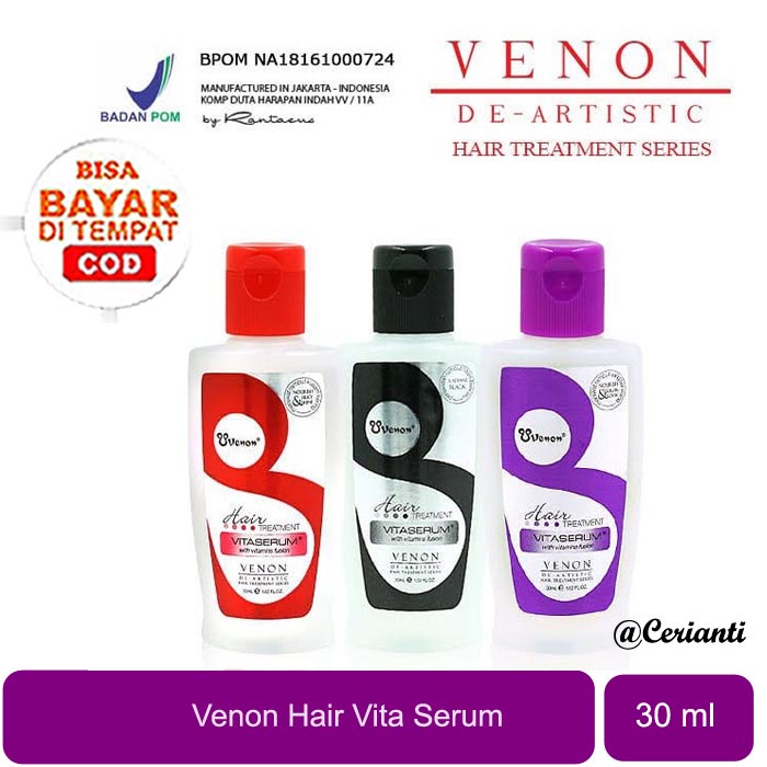 [SERUM RAMBUT] [GARANSI TIDAK BERMINYAK &amp; TIDAK LENGKET] [30ML] [BPOM] VENON Vitamin Serum Rambut Vitaserum With Vit Fusion_Cerianti