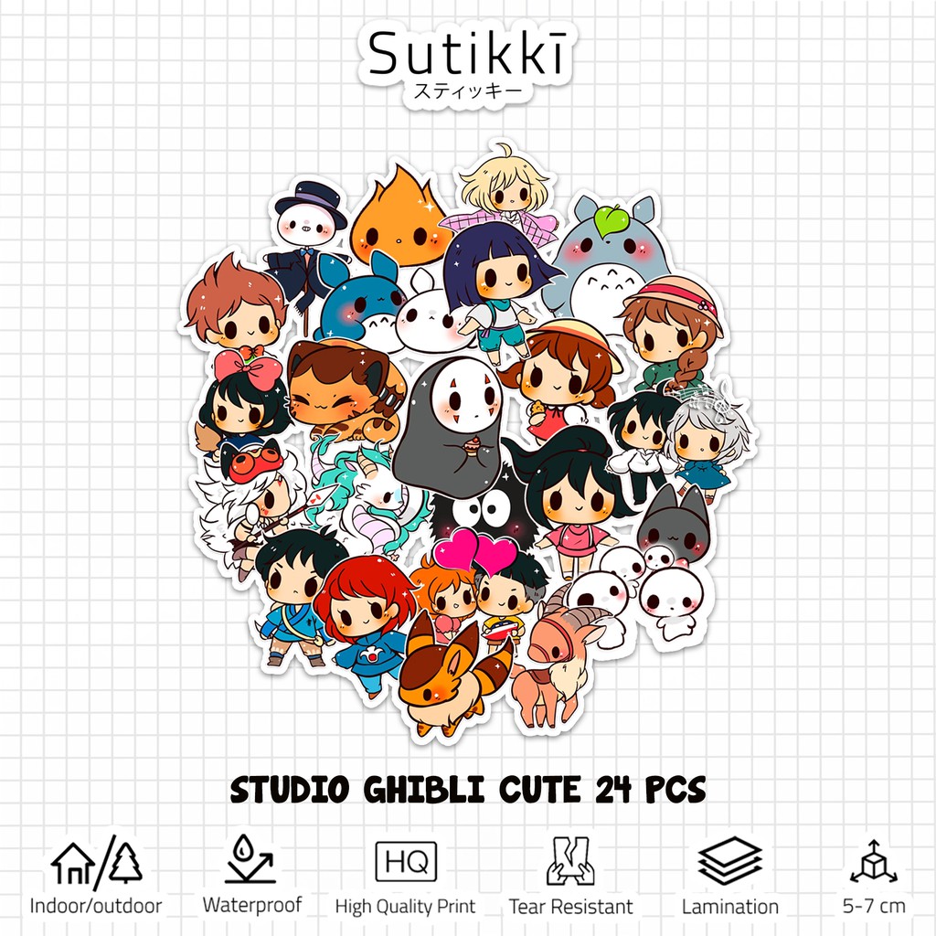 Sutikki | Sticker Pack Studio Ghibli Mini Cute Kawai Spirited Away Stiker Vinyl Laptop Koper Sepeda