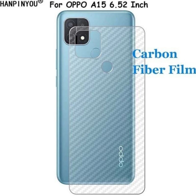 Oppo A15 / A15s / A16 Anti Gores Skin Karbon Belakang Screen Guard Protector Carbon Back