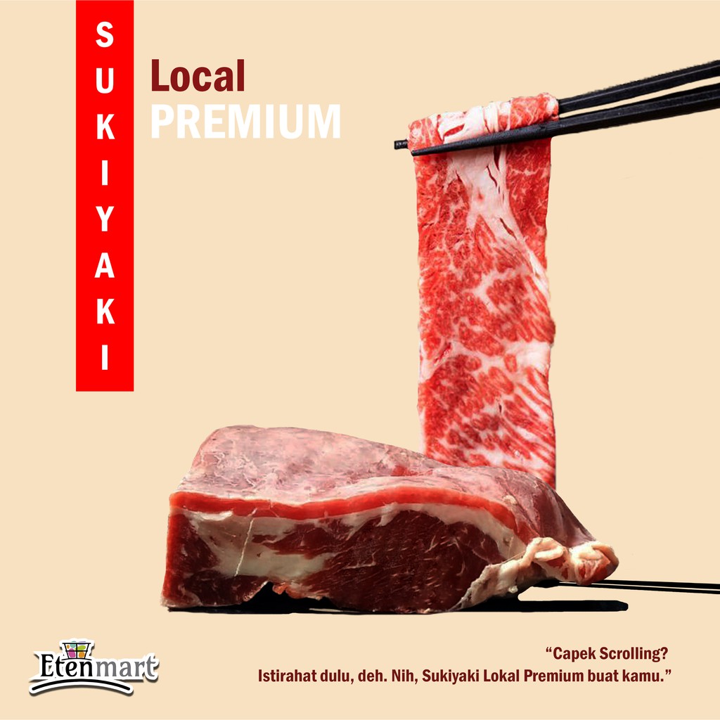 

Daging Sapi Slice Sukiyaki Fat (LOKAL PREMIUM) 500 gr - 1 Kg