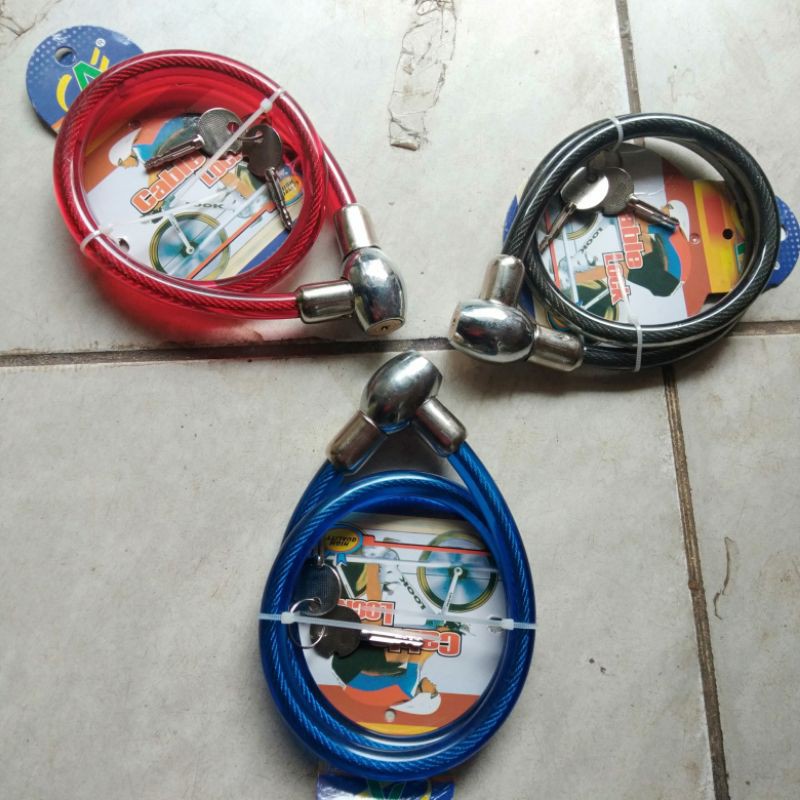 Gembok Sepeda Lipat / Kunci Gembok Kawat Sepeda