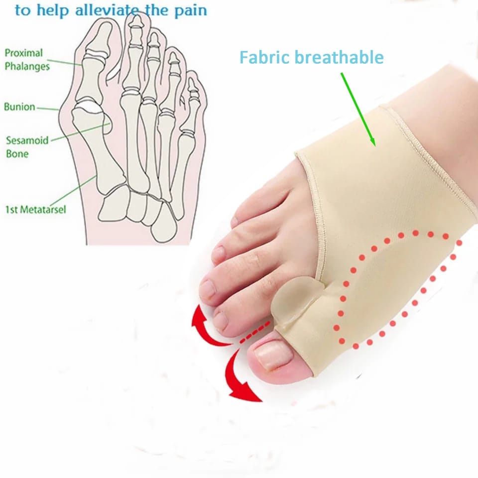 1 Pasang Corrector Bunion Hallux Orthotic Insole / Gel Kain Lembut Pelindung Jempol Jari Kaki