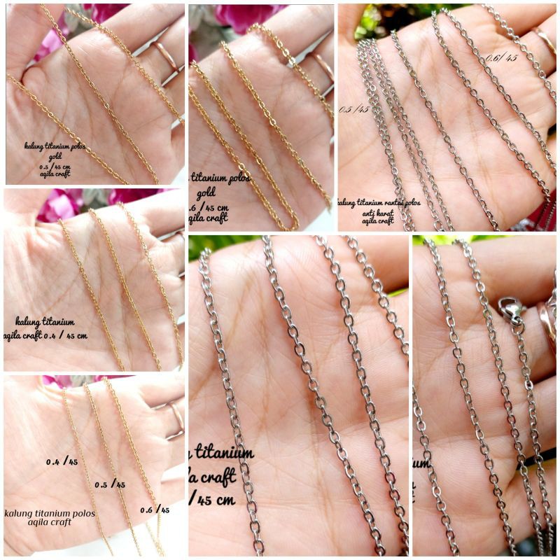 KALUNG TITANIUM POLOS KALUNG ANTI KARAT GOLD ,SILVER