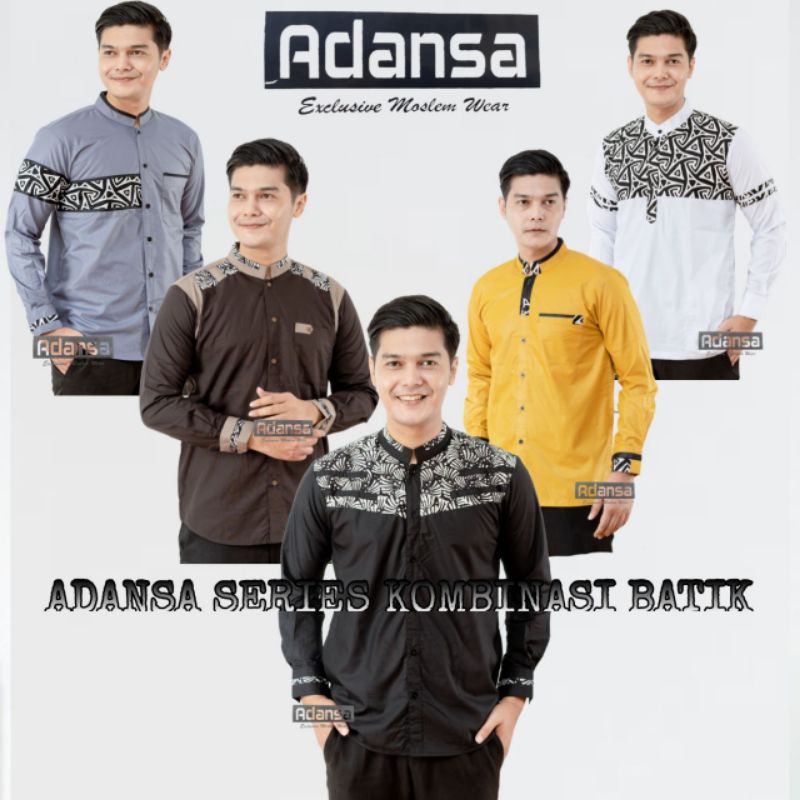 Baju Koko Hadroh Baju Koko Guz Azmi Baju koko lengan panjang Adansa Series kombinasi Batik