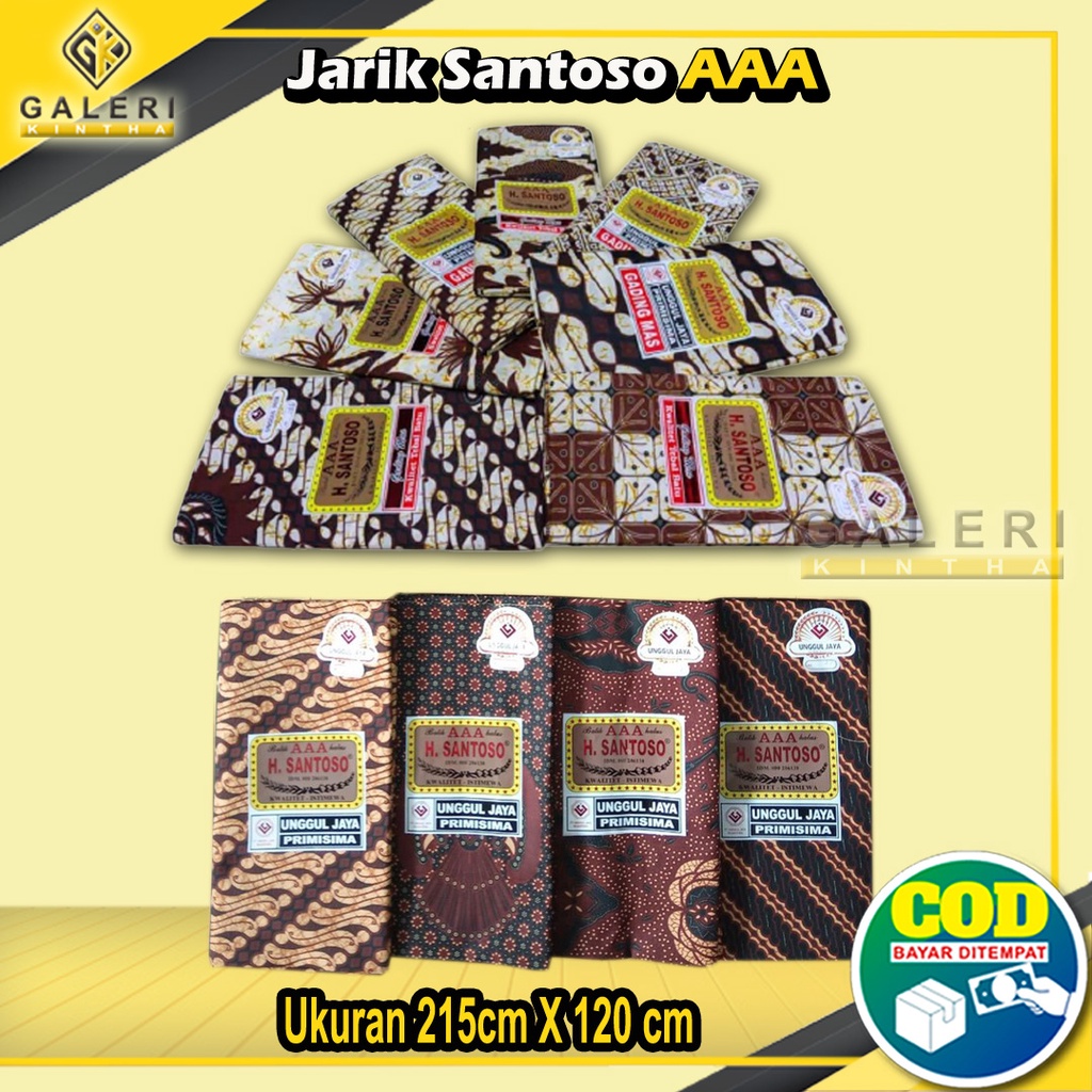 Kain Batik Jarik Santoso AAA Halus Panjang Tebal Unggul Jaya