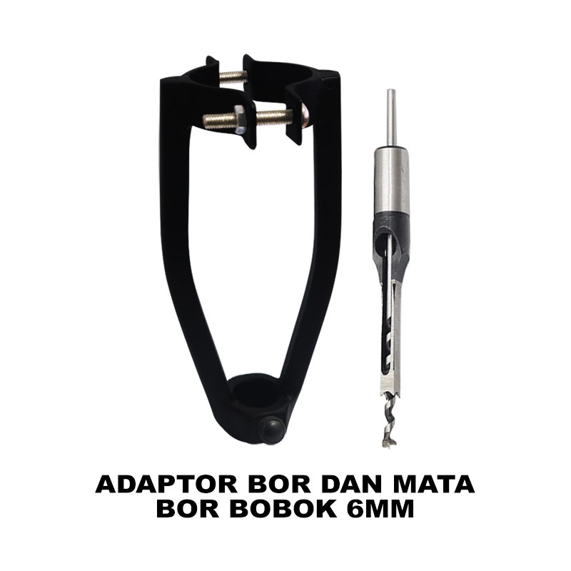 EELIC DMB-ELC19MIX Dudukan mesin bor bobok kayu adaptor wood mortising attachment lengkap dengan mat