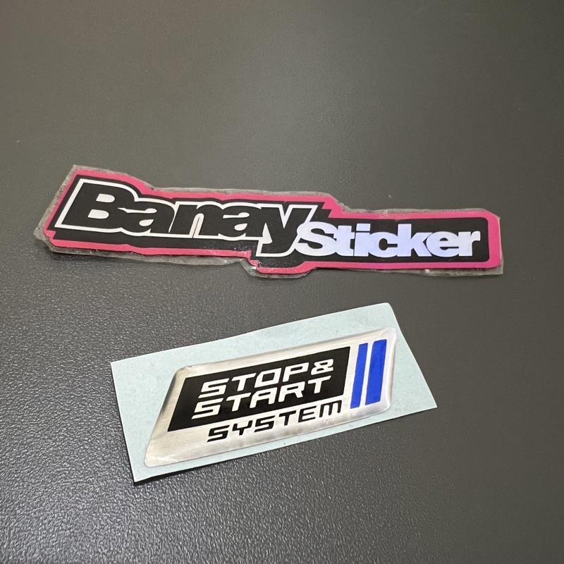 STICKER STIKER EMBLEM STOP &amp; START SYSTEM TIMBUL