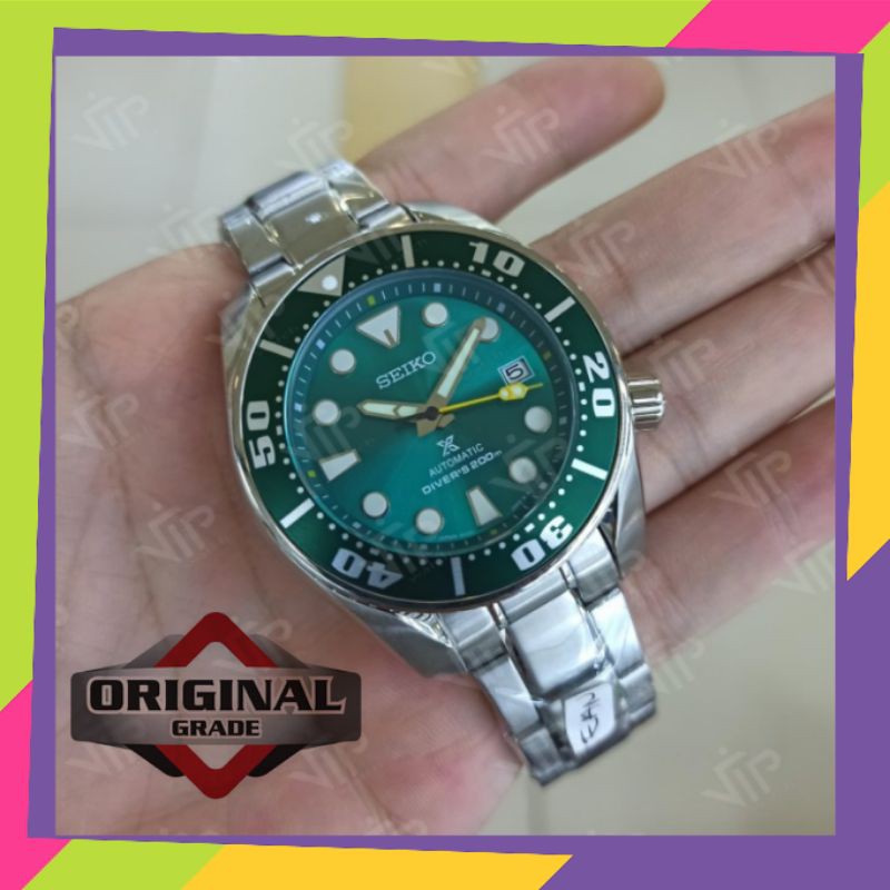JAM TANGAN SEIKO PRIA COWOK SUMO PROSPEX SZC004 GREEN SUPER GRADE