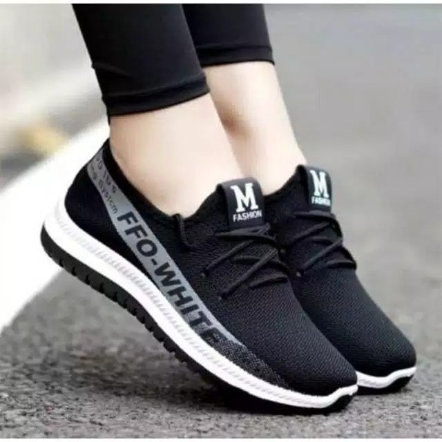 Sepatu Wanita Sneakers FFO White Running santai Casual Quality Premium