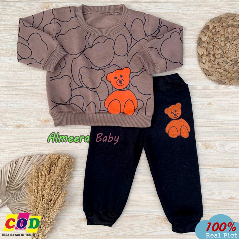 Setelan Baju Bayi Setelan Sweater Bayi Celana Jogger Usia 3-12 Bulan Anababy