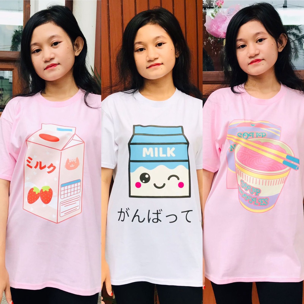 Tshirt Japanese Kawaii Soft Aesthetic Premium Quality Banyak Varian