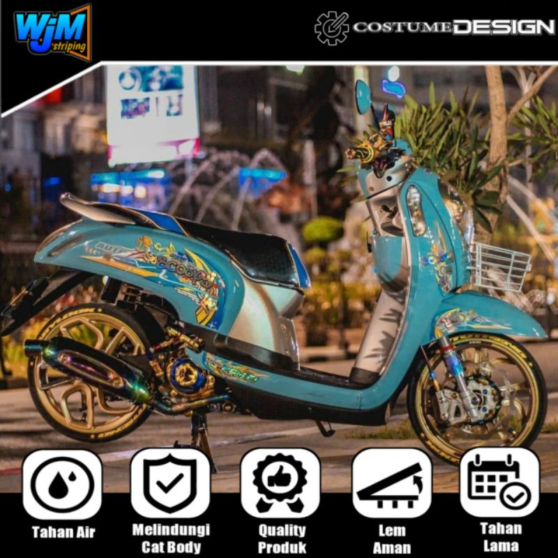 STRIPING TRANSPARAN SCOOPY 2013 2016 HOLOGRAM